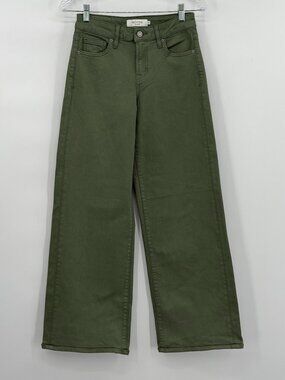 Hidden Jeans Women Olive Green Wide Leg High Rise Pants Size 25 Minimalist